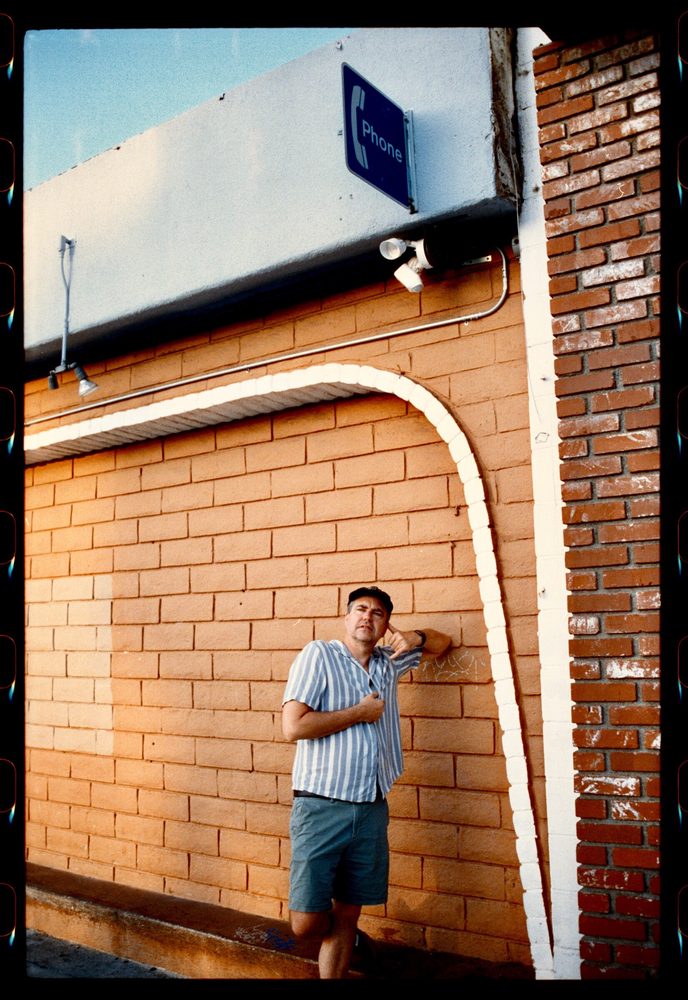 Geis at the payphone, Pizza Show, Hawthorne